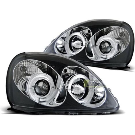 Paire de feux phares Toyota Yaris 99-03 angel eyes noir-27361868