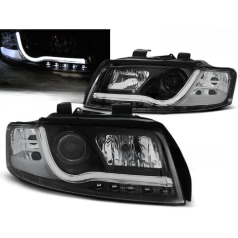 Paire de feux phares Audi A4 B6 de 2000 a 2004 Tube Light led LTI noir-27361026