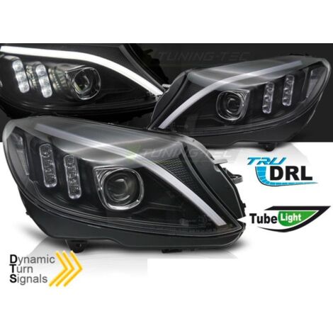 Paire de feux phares Mercedes Classe C W205 14-18 DRL LTI LED Noir-40639417