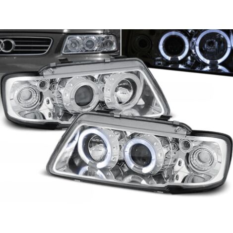Paire de feux phares Audi A3 8L de 1996 a 2000 Angel eyes chrome-27360969 (1/2)