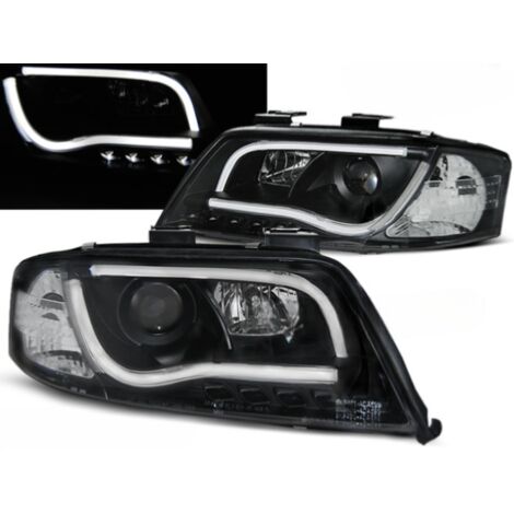 Paire de feux phares Audi A6 de 2001 a 2004 Tube Light led LTI noir-27361065 (1/2)