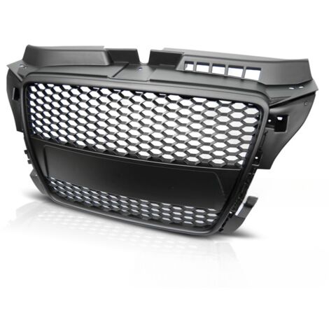 Grille de calandre pour Audi A3 8P de 04/2008 a 07/2012 look Sport Noir mat-27318040