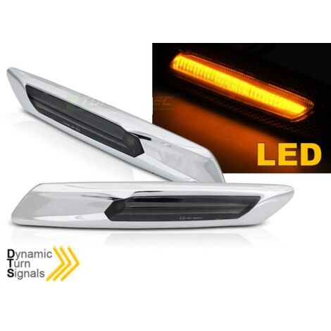Paire clignotant repetiteur BMW serie 5 F10/F11 10-13 LED DYN Argent Fume-39009396 (1/3)
