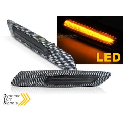 Paire clignotant repetiteur BMW serie 5 F10/F11 10-13 LED DYN Carbon Fume-39009552 (1/3)
