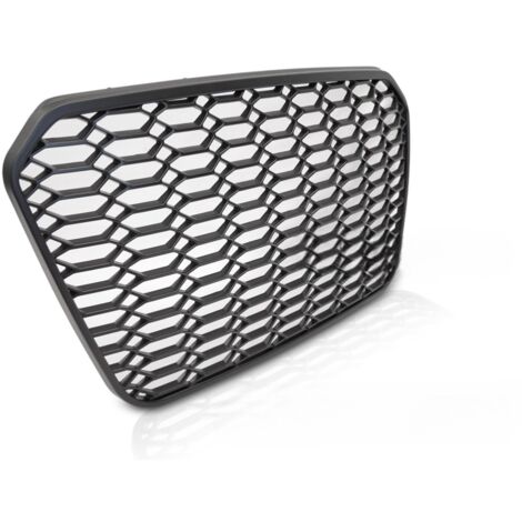 Grille Calandre en ABS Audi A6 C7 de 2011 a 2014 Look Sport Noir Matt + PDC-41427084 (1/4)