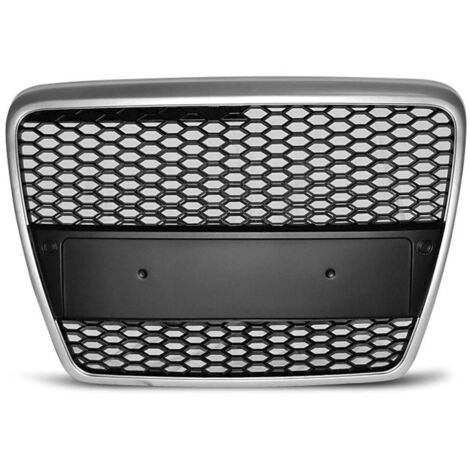 Calandre Avant pour Audi A6 C6 Look Sport de 04/2004 a 2008 Argent et noir-27318039