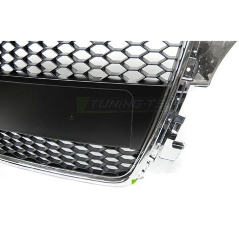 Grille De Calandre Audi A3 8P (2005-2008) Look Sport Noir Brillant - Réf. GRAU58