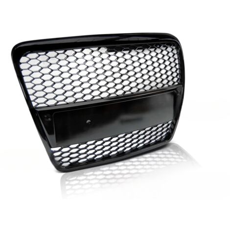 Calandre Avant pour Audi A6 C6 Look Sport de 04/2004 a 2008 Noir brillant-31771247