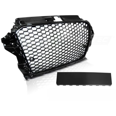 Calandre pour Audi A3 8V de 2012 a 2016 Look Sport Noir Brillant-31772418