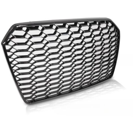 Grille Calandre en ABS Audi A6 C7 de 2014 a 2018 Look Sport Noir Brillant + PDC-41427433