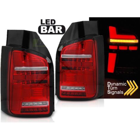 Paire de feux VW T6 20-22 FULL LED BAR DYN Rouge Blanc