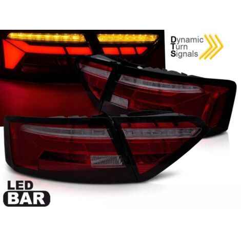 Paire de feux arriere Audi A5 de 2011 a 2016 LED BAR rouge fume (1/5)