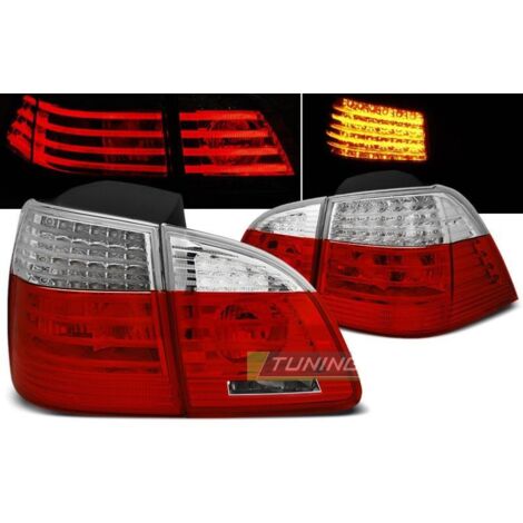 Paire de feux arriere BMW serie 5 E61 Break 04-07 LED rouge blanc (1/3)