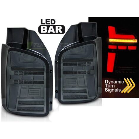 Paire de feux VW T5 03-09 FULL LED BAR DYN Fume (1/5)