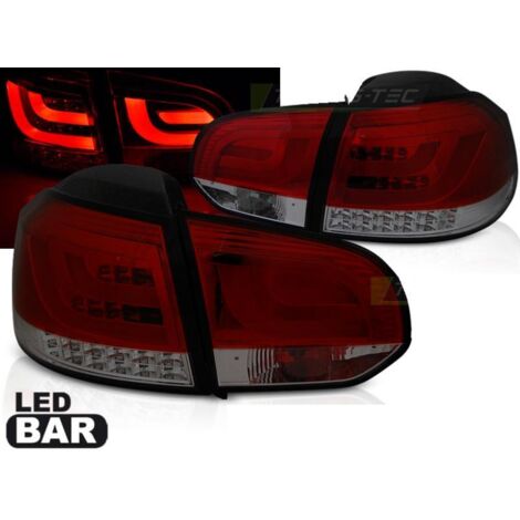 Paire de feux arriere VW Golf 6 08-12 LED BAR rouge fume (1/4)