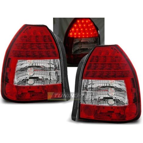 Paire de feux arriere Honda Civic 95-01 LED rouge blanc (1/2)
