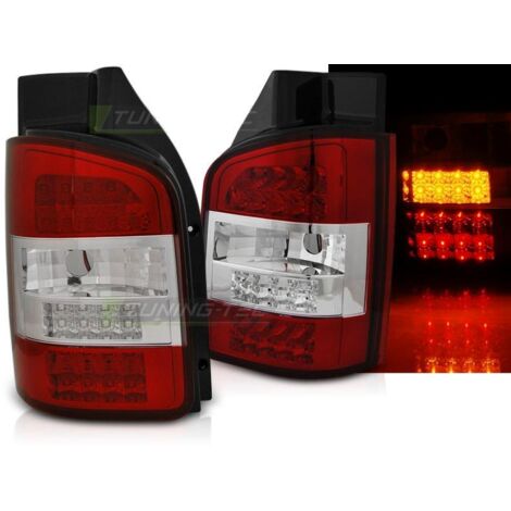 Paire de feux VW T5 Transporteur 10-15 LED Rouge Blanc (1/3)
