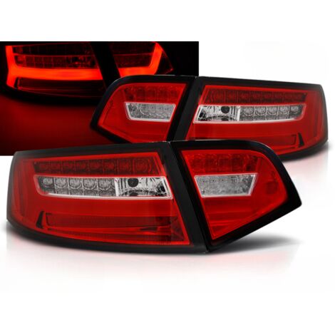 Paire de feux arriere Audi A6 de 2008 a 2011 berline LED BAR rouge et blanc (1/5)