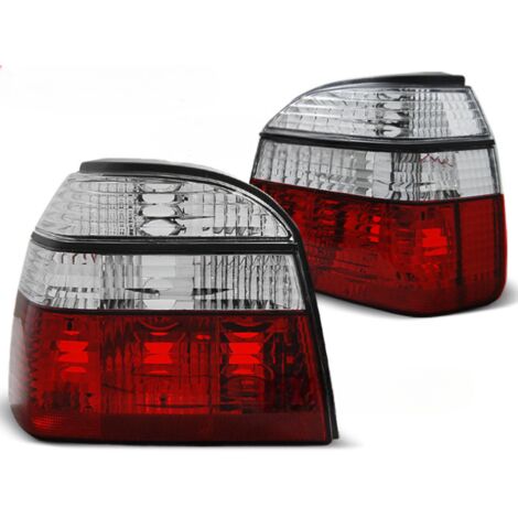 Paire de feux arriere VW Golf 3 de 09/1991 a 08/1997 rouge blanc-27336385 (1/2)