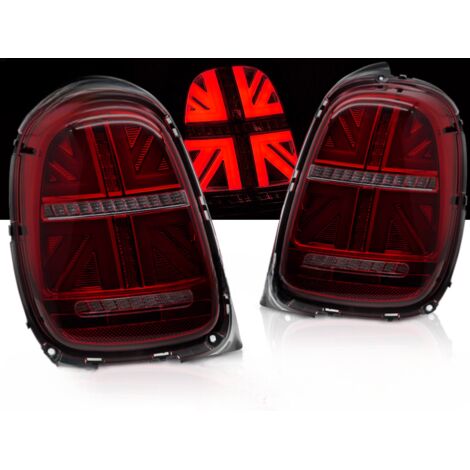 Paire de feux arriere Mini Cooper F55-F56-F57 de 2014 a 2017 Rouge Fume - FULL Led Dyn 6pin (1/5)