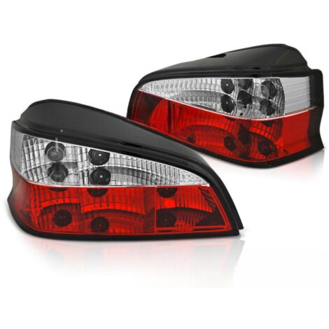 Paire de feux arrière Peugeot 106 de 1996 a 2003 Rouge Blanc-36870126
