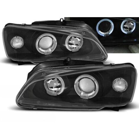 Paire de feux phares Peugeot 106 de 08/1996 a 2003 angel eyes noir-27361704