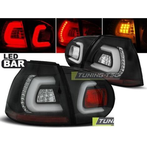 Paire de feux arriere VW Golf 5 03-09 noir led Bar