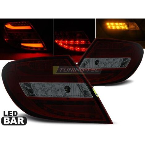 Paire feux arriere Mercedes classe C W204 07-10 LED BAR rouge fume (1/2)