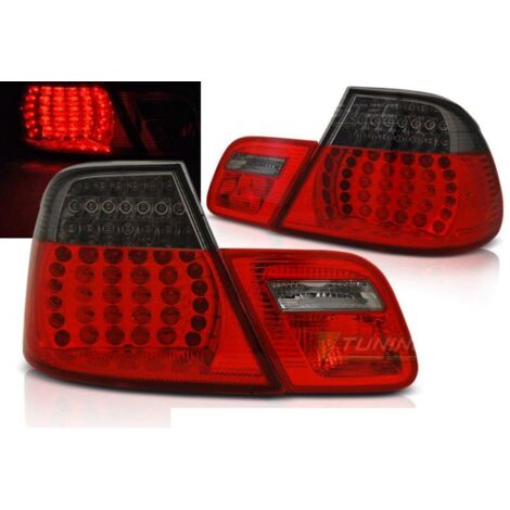 Paire de feux arriere BMW serie 3 E46 Coupe 03-06 LED rouge fume