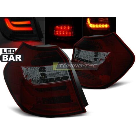 Paire de feux arriere BMW serie 1 E81/E87 04-07 LED BAR rouge fume