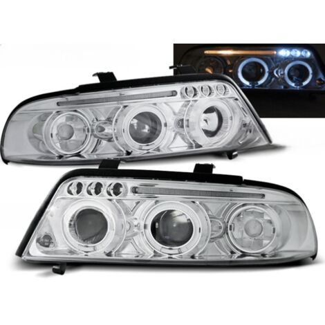 Paire de feux phares Audi A4 B5 de 1999 a 2000 angel eyes chrome-27361006