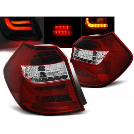 Paire de feux arriere BMW serie 1 E81/E87 de 2004 a 08/2007 LED BAR rouge et blanc