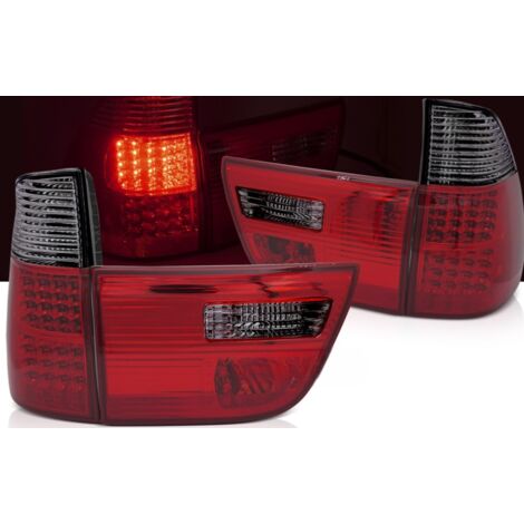 Paire de feux arriere BMW X5 E53 de 1999 a 2003 LED rouge Fume (1/3)