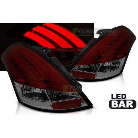 Paire de feux arriere Suzuki Swift 10-17 LED BAR Rouge Fume (1/3)