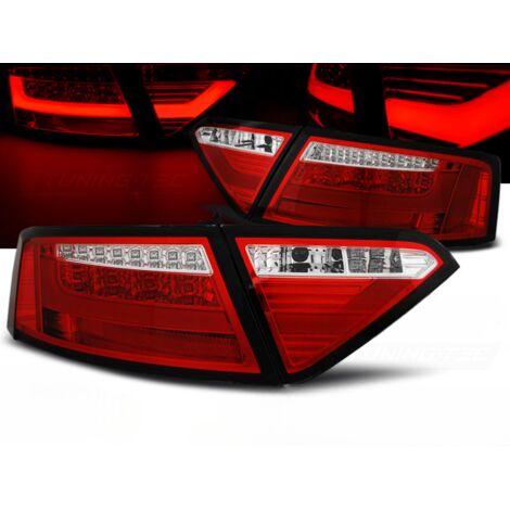 Paire de feux arriere Audi A5 de 2007 a 2011 LED BAR rouge et blanc (1/5)