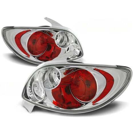 Paire de feux arriere design Peugeot 206 de 1998 a 2005 chrome-27336211
