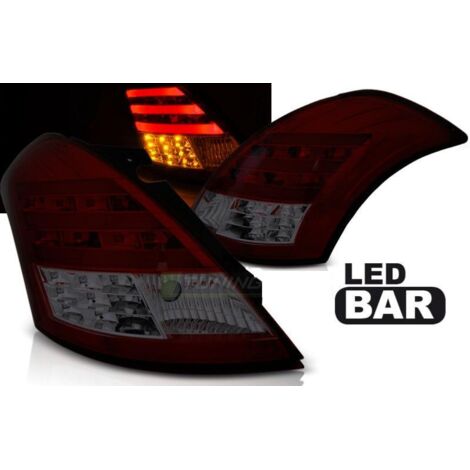 Paire de feux arriere Suzuki Swift 10-17 LED BAR rouge fume (1/4)