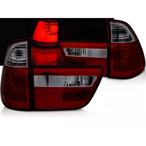 Paire de feux arriere BMW X5 E53 de 1999 a 2003 LED BAR rouge Fume (1/3)