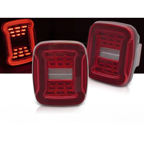 Paire feux arriere Jeep Wrangler 91-06 FULL LED Dyn Rouge Blanc (1/5)