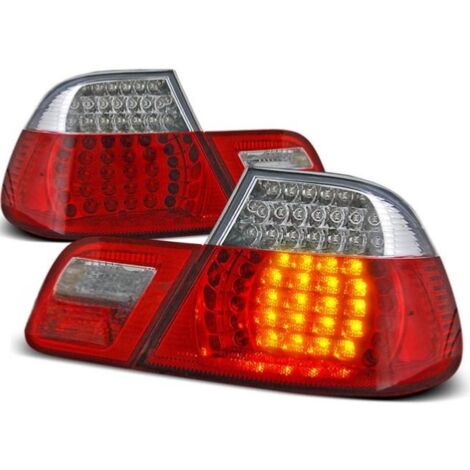Paire de feux arriere BMW serie 3 E46 coupe de 1999 a 2003 LED rouge et blanc