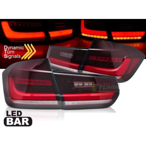 Paire de feux arriere BMW serie 3 F30 Berline 11-18 FULL LED BAR Dyn Rouge Blanc (1/4)