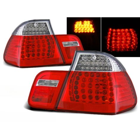 Paire de feux arriere BMW serie 3 E46 berline de 09/2001 a 03/2005 LED rouge et blanc (1/2)