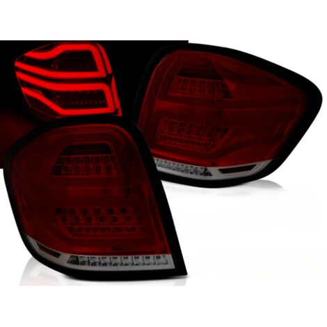 Paire de feux arriere Mercedes ML W164 de 2005 a 2008 FULL LED Rouge Fume