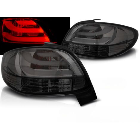 Paire de feux arriere Peugeot 206 de 1998 a 2005 LED BAR fume