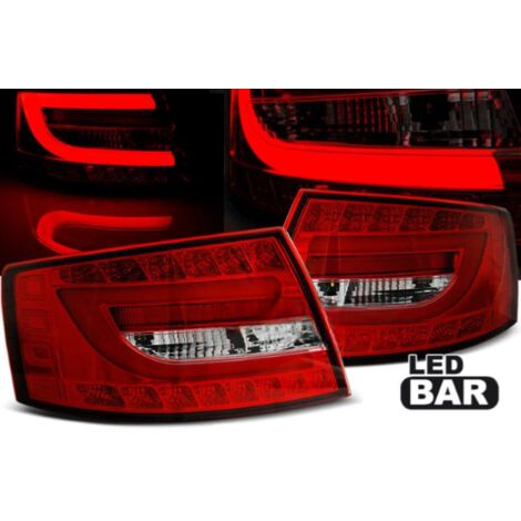 Paire de feux arriere Audi A6 C6 berline 04/2004 a 2008 LED BAR rouge et blanc (1/5)