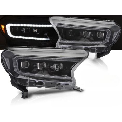 Paire de feux phares Ford Ranger de 2016 a 2022 FULL LED DRL Dyn Noir-41359868 (1/4)
