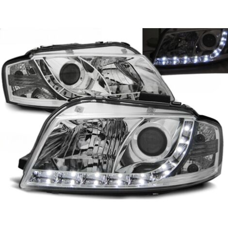 Paire de feux phares Audi A3 8P de 2003 a 2008 Daylight led chrome-27360983
