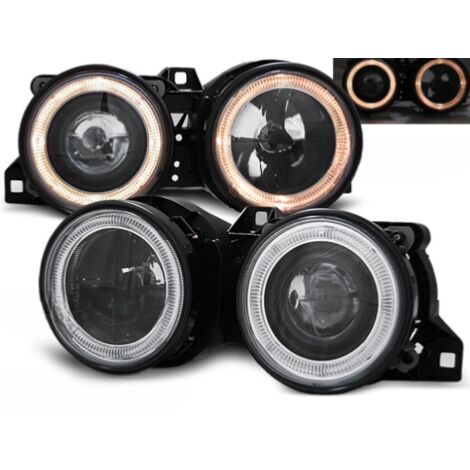 Paire de feux phares BMW serie 3 E30 de 1982 a 1994 angel eyes noir-27361127 (1/2)