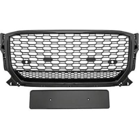 Grille Calandre avant en ABS Audi Q2 2016 a 2020 Look RS Noir Brillant PDC-38626411 (1/2)