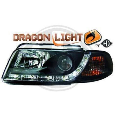Paire Phares avant Daylight Led Audi A4 B5 Berline 1994 a 1999 Noir-34013576 (1/2)